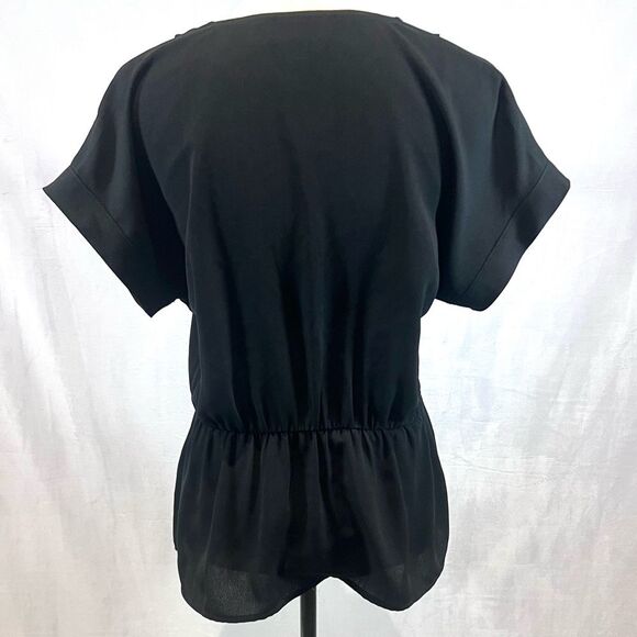 Halogen black vneck peplum top size small - Picture 2 of 4